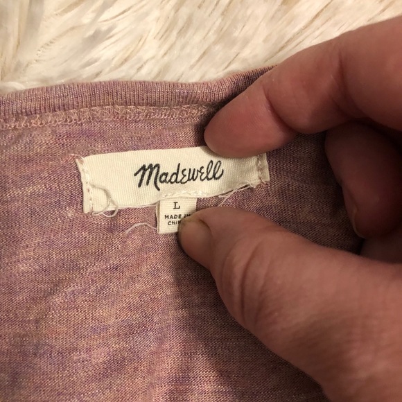 Madewell soft hi-low soft rose blush tee size L - Picture 2 of 3